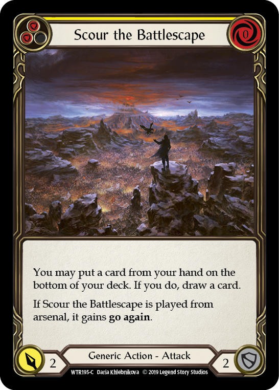 Scour the Battlescape (Yellow) 1st Edition Rainbow Foil (WTR195) - Welcome to Rathe | Silver Goblin