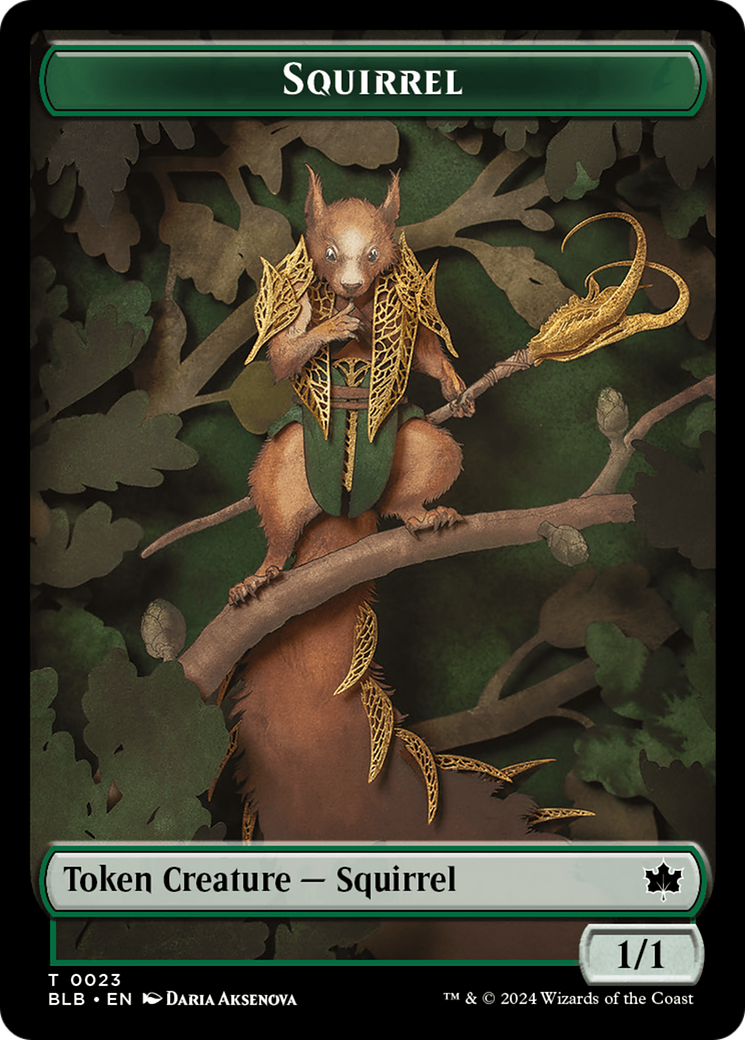 Squirrel // Starscape Cleric Double-Sided Token [Bloomburrow Tokens] | Silver Goblin