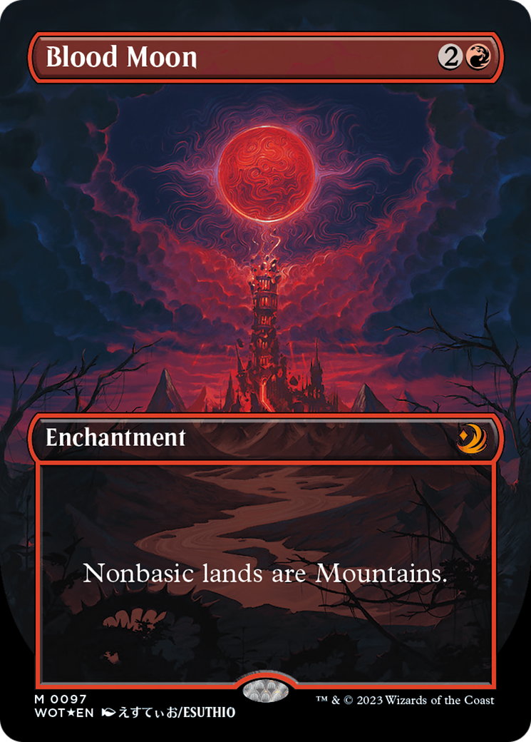 Blood Moon (Anime Borderless) (Confetti Foil) [Wilds of Eldraine: Enchanting Tales] | Silver Goblin