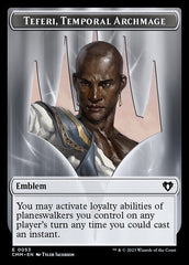 Treasure // Emblem - Teferi, Temporal Archmage Double-Sided Token [Commander Masters Tokens] | Silver Goblin