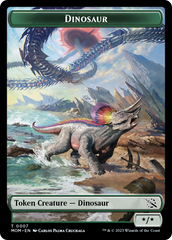 Warrior // Dinosaur Double-Sided Token [March of the Machine Tokens] | Silver Goblin