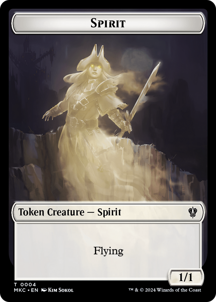 Spirit // Phyrexian Germ Double-Sided Token [Murders at Karlov Manor Commander Tokens] | Silver Goblin