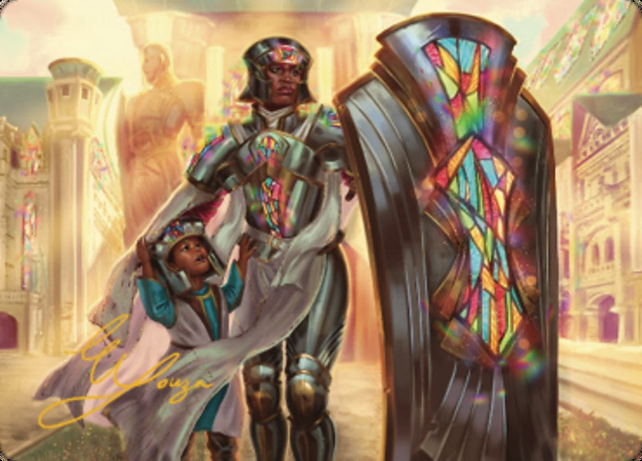 Guardian of New Benalia Art Card (Gold-Stamped Signature) [Dominaria United Art Series]