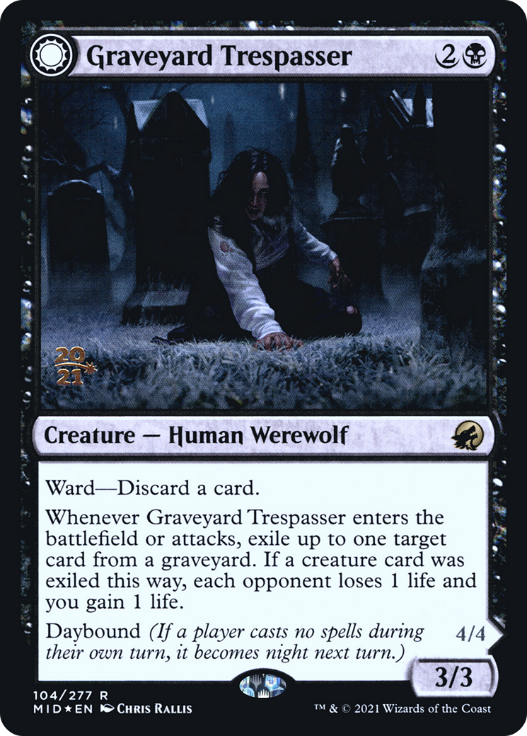 Graveyard Trespasser // Graveyard Glutton [Innistrad: Midnight Hunt Prerelease Promos] | Silver Goblin