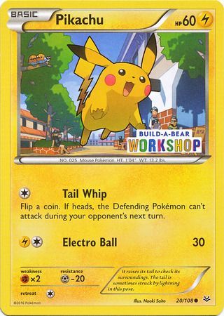 Pikachu (20/108) (Build A Bear Workshop Exclusive) [Miscellaneous Cards] | Silver Goblin