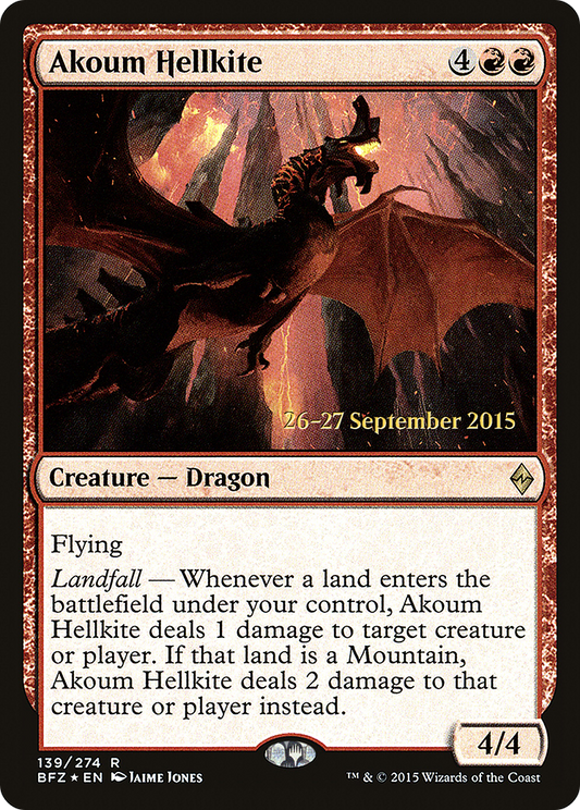 Akoum Hellkite [Battle for Zendikar Prerelease Promos]