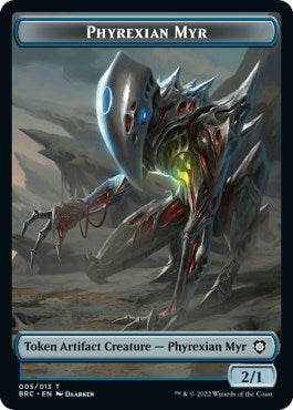 Scrap // Phyrexian Myr Double-Sided Token [The Brothers' War Commander Tokens] | Silver Goblin