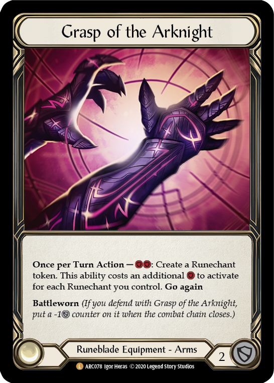 Grasp of the Arknight Unlimited Edition Rainbow Foil (ARC078) - Arcane Rising