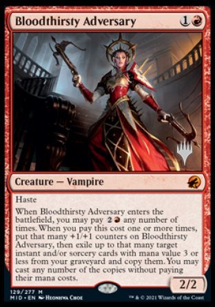 Bloodthirsty Adversary (Promo Pack) [Innistrad: Midnight Hunt Promos] | Silver Goblin