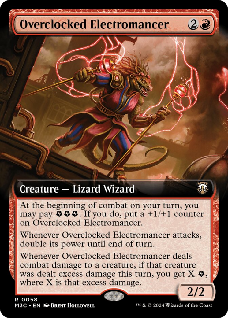 Overclocked Electromancer (Extended Art) (Ripple Foil) [Modern Horizons 3 Commander] | Silver Goblin