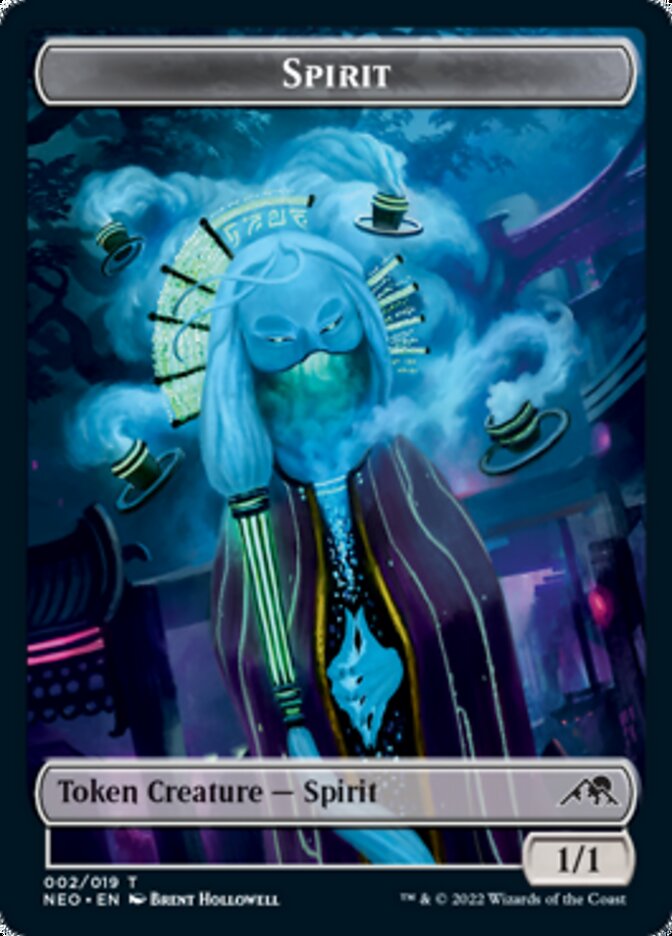 Spirit (002) // Dragon Spirit Double-Sided Token [Kamigawa: Neon Dynasty Tokens] | Silver Goblin