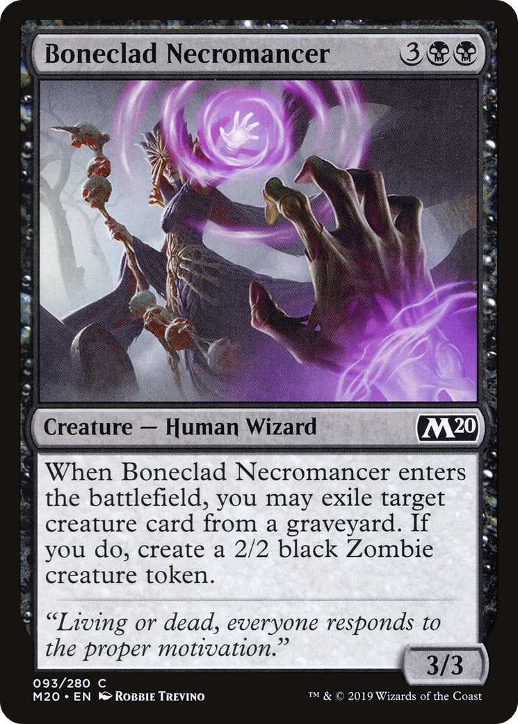 Boneclad Necromancer [Core Set 2020] | Silver Goblin