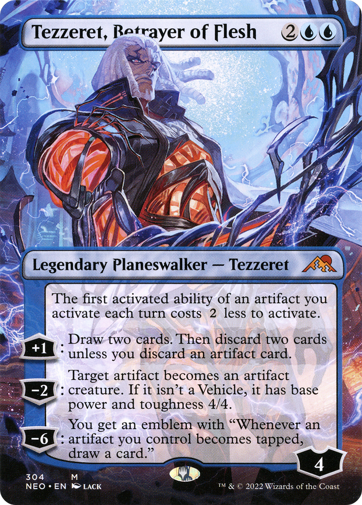 Tezzeret, Betrayer of Flesh (Borderless) [Kamigawa: Neon Dynasty] | Silver Goblin