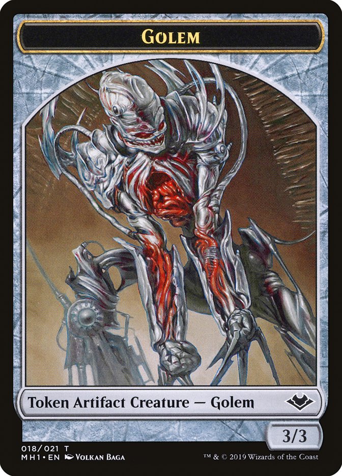 Shapeshifter (001) // Golem (018) Double-Sided Token [Modern Horizons Tokens] | Silver Goblin