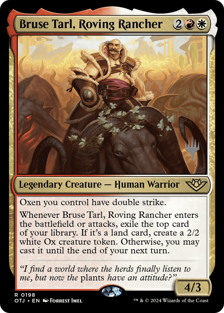 Bruse Tarl, Roving Rancher (Promo Pack) [Outlaws of Thunder Junction Promos] | Silver Goblin