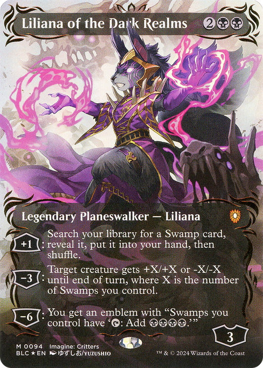 Liliana of the Dark Realms (Borderless) (Raised Foil) (094) Foil - Bloomburrow Commander