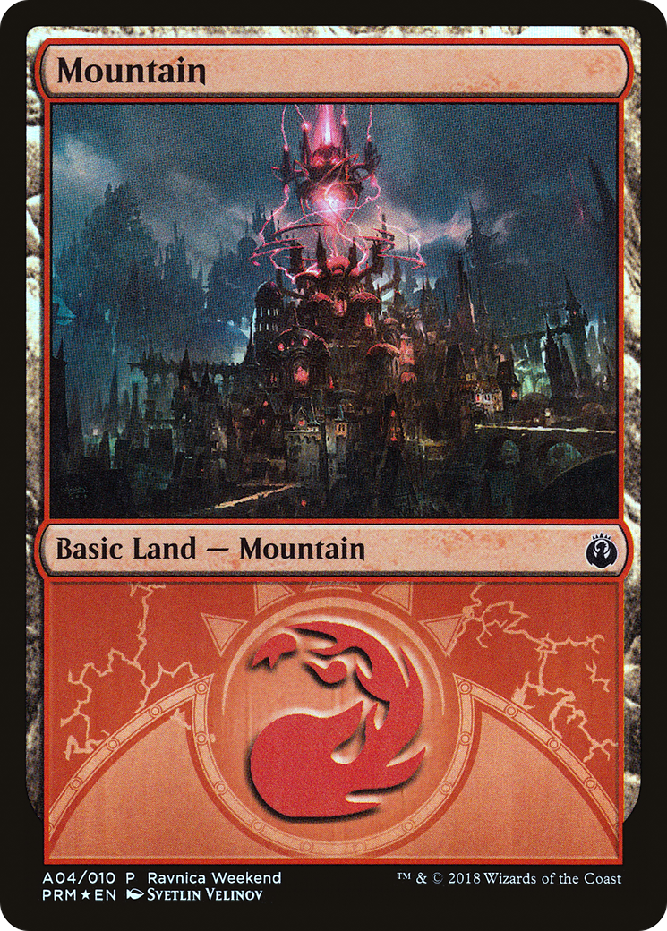 Mountain (A04) [Ravnica Allegiance Ravnica Weekend] | Silver Goblin