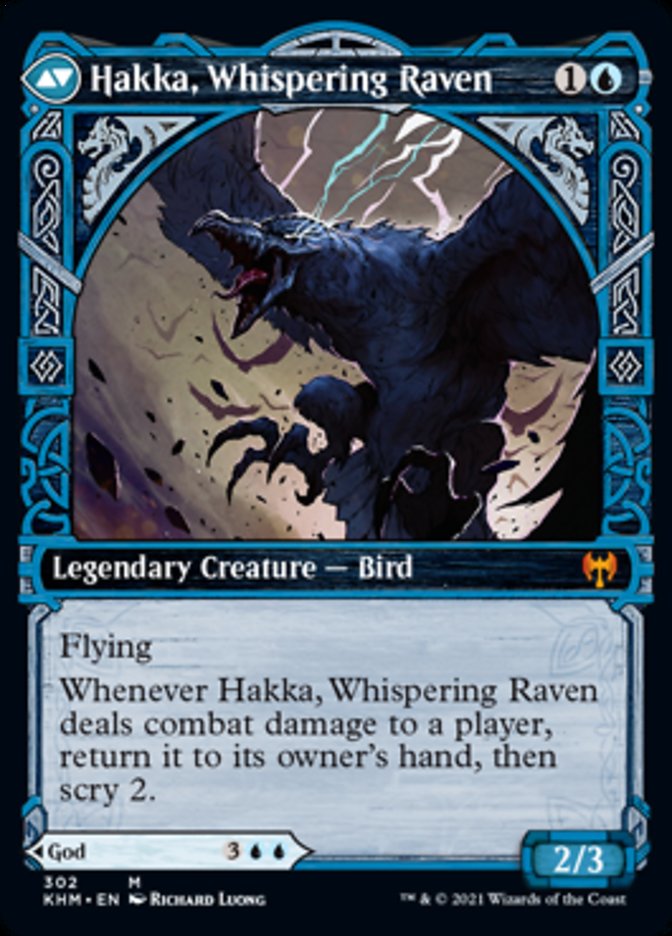 Alrund, God of the Cosmos // Hakka, Whispering Raven (Showcase) [Kaldheim] Foil