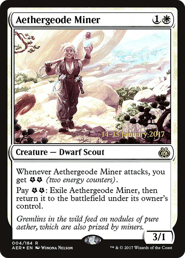 Aethergeode Miner [Aether Revolt Prerelease Promos] | Silver Goblin