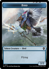 Bird (011) // Shark Double-Sided Token [Bloomburrow Commander Tokens] | Silver Goblin