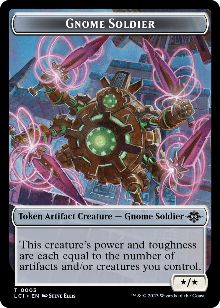 Fungus Dinosaur // Gnome Soldier Double-Sided Token [The Lost Caverns of Ixalan Tokens] | Silver Goblin