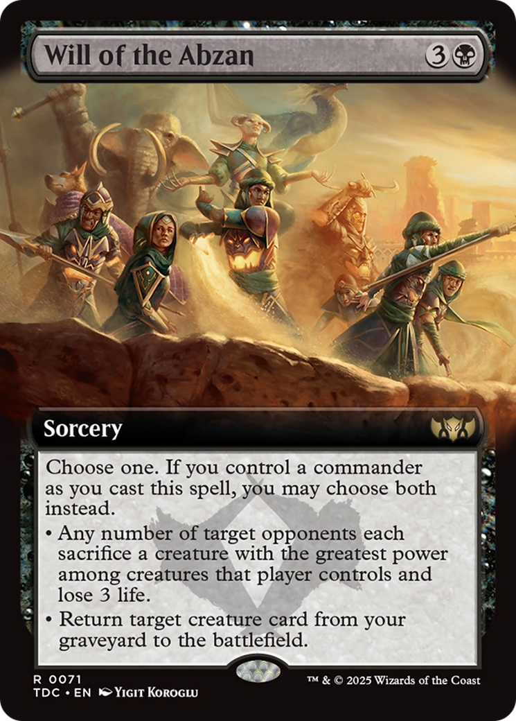 Will of the Abzan (Extended Art) (071) - Commander: Tarkir: Dragonstorm