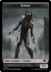 Zombie (Ripple Foil) // Elephant Double-Sided Token [Modern Horizons 3 Commander Tokens] | Silver Goblin