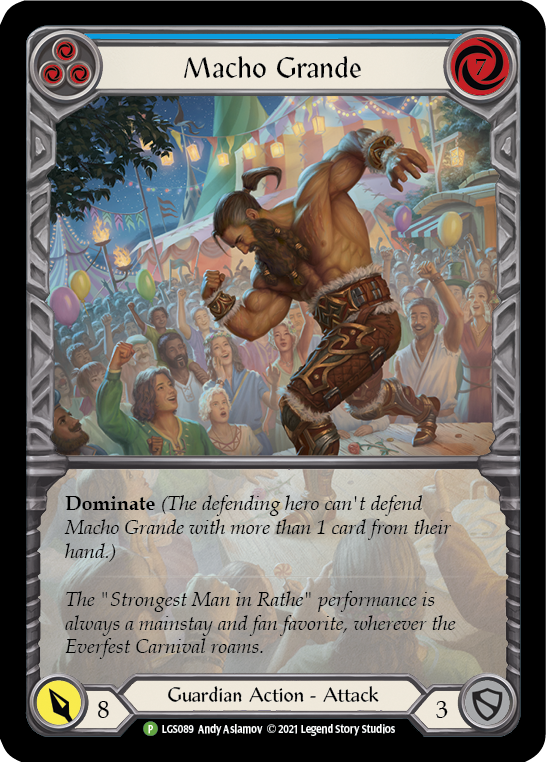 Macho Grande (Blue) [LGS089] (Promo)  Rainbow Foil | Silver Goblin