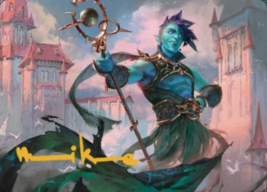 Haughty Djinn Art Card (Gold-Stamped Signature) [Dominaria United Art Series]