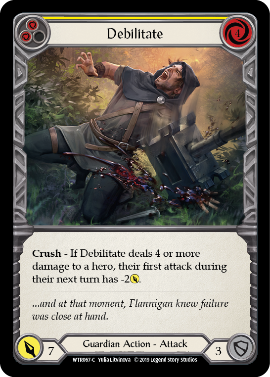 Debilitate (Yellow) 1st Edition Rainbow Foil (WTR067) - Welcome to Rathe | Silver Goblin