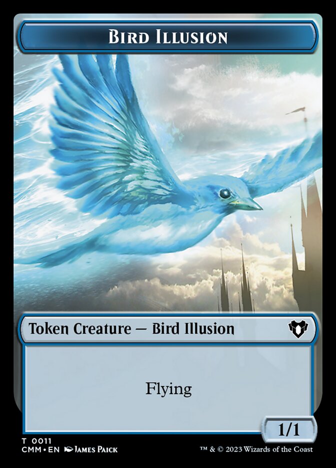 Treasure // Bird Illusion Double-Sided Token [Commander Masters Tokens] | Silver Goblin