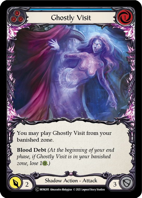 Ghostly Visit (Blue) [U-MON205-RF] (Monarch Unlimited)  Unlimited Rainbow Foil | Silver Goblin