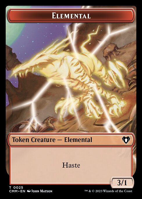 Clue // Elemental (0025) Double-Sided Token [Commander Masters Tokens] | Silver Goblin