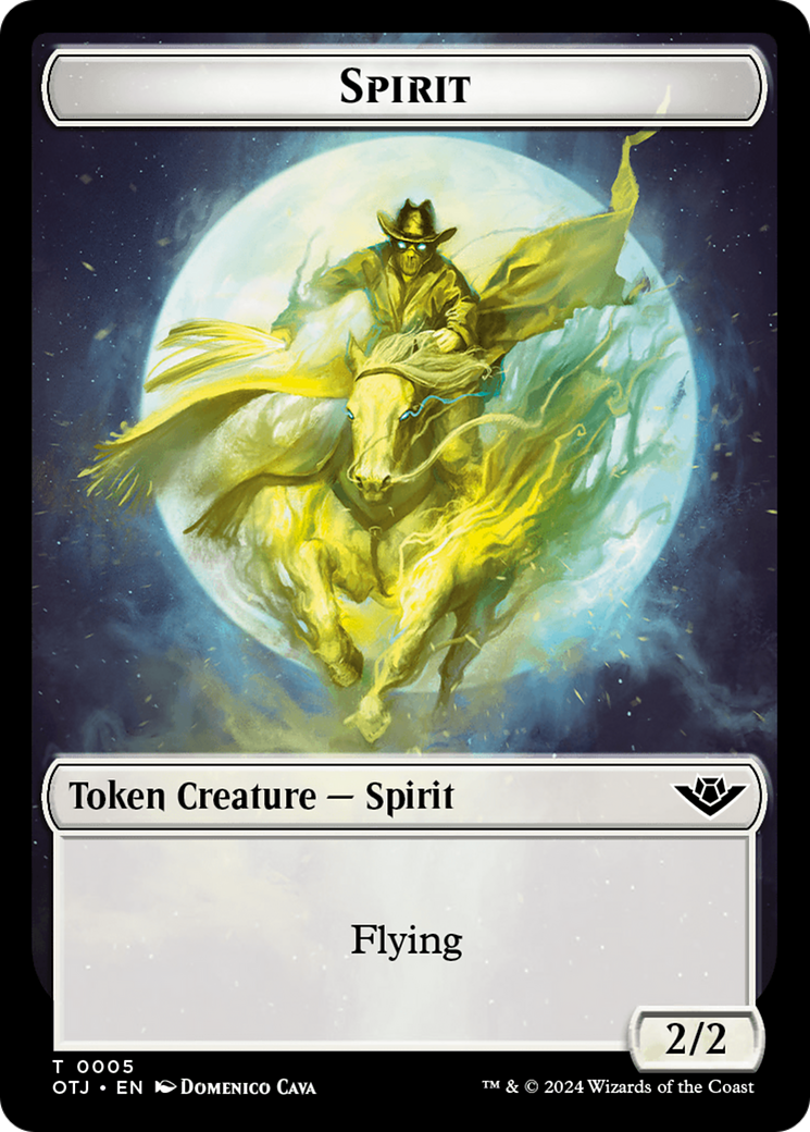 Spirit // Plot Double-Sided Token [Outlaws of Thunder Junction Tokens] | Silver Goblin