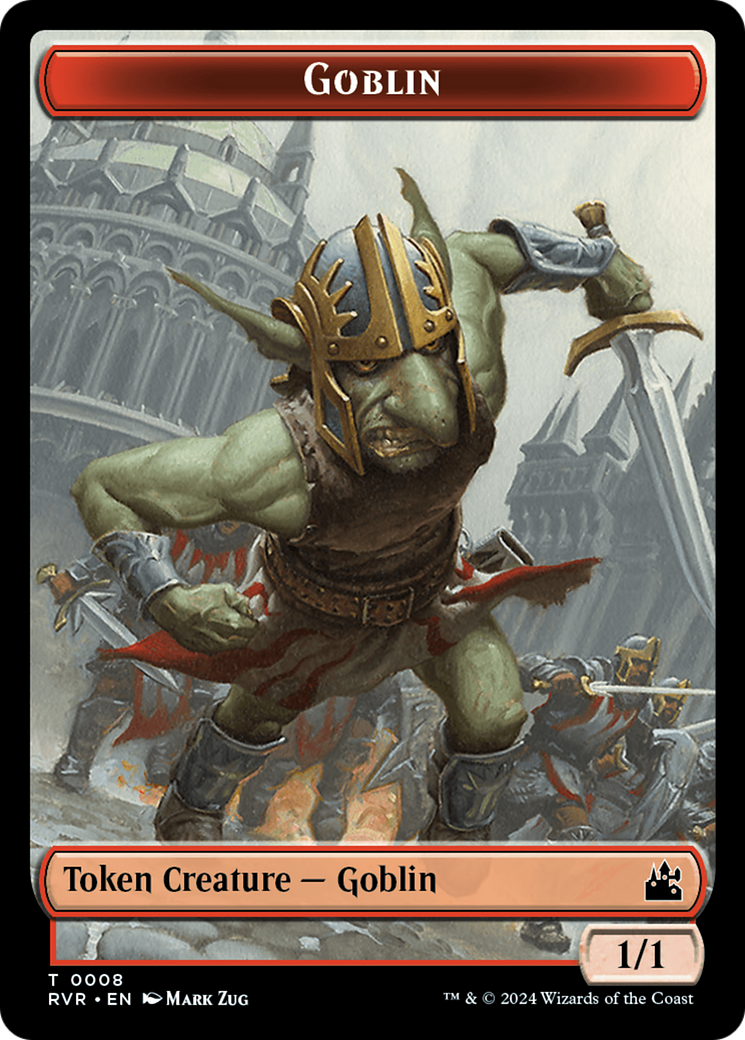 Goblin (0008) // Angel (0002) Double-Sided Token [Ravnica Remastered Tokens] | Silver Goblin