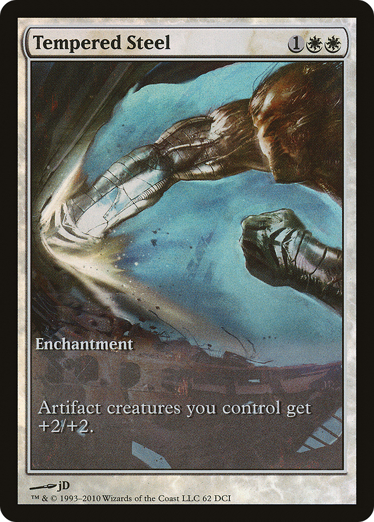 Tempered Steel (Game Day) (Extended Art) [Scars of Mirrodin Promos] | Silver Goblin