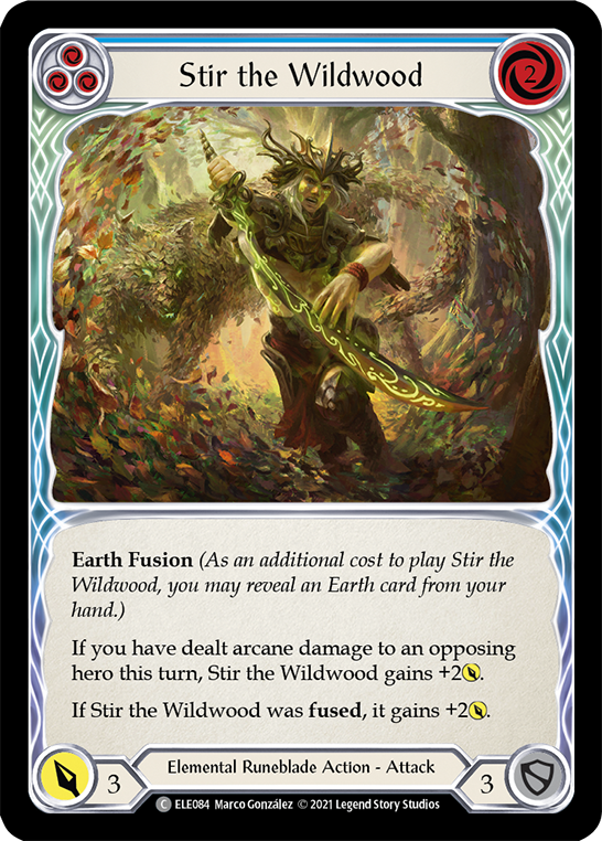 Stir the Wildwood (Blue) [ELE084] (Tales of Aria)  1st Edition Rainbow Foil | Silver Goblin