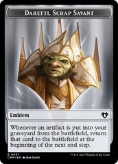 Soldier (0009) // Daretti, Scrap Savant Emblem Double-Sided Token [Commander Masters Tokens] | Silver Goblin