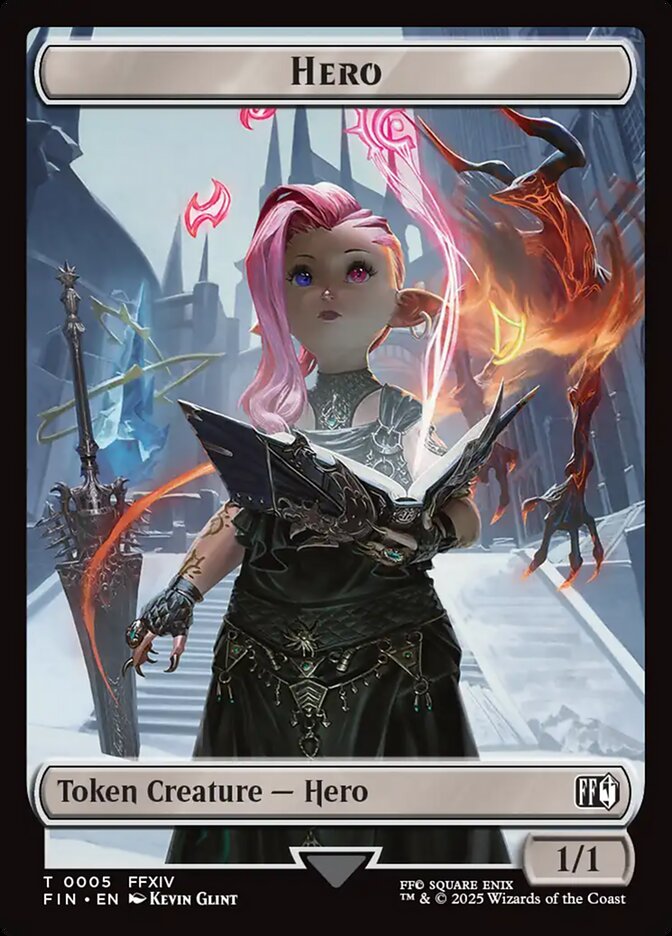 Bird // Hero Double Sided Token (4 // 5) - Commander: FINAL FANTASY