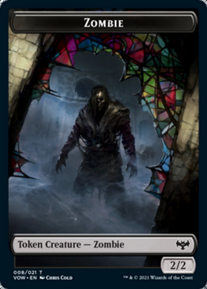 Zombie (008) // Dragon Illusion Double-Sided Token [Innistrad: Crimson Vow Tokens] | Silver Goblin