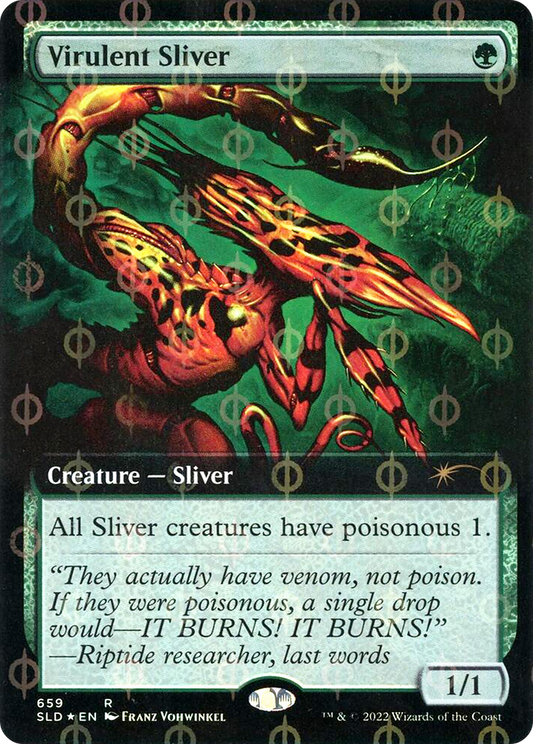 Virulent Sliver (Extended Art) (Step-and-Compleat Foil) [Secret Lair Drop Promos]