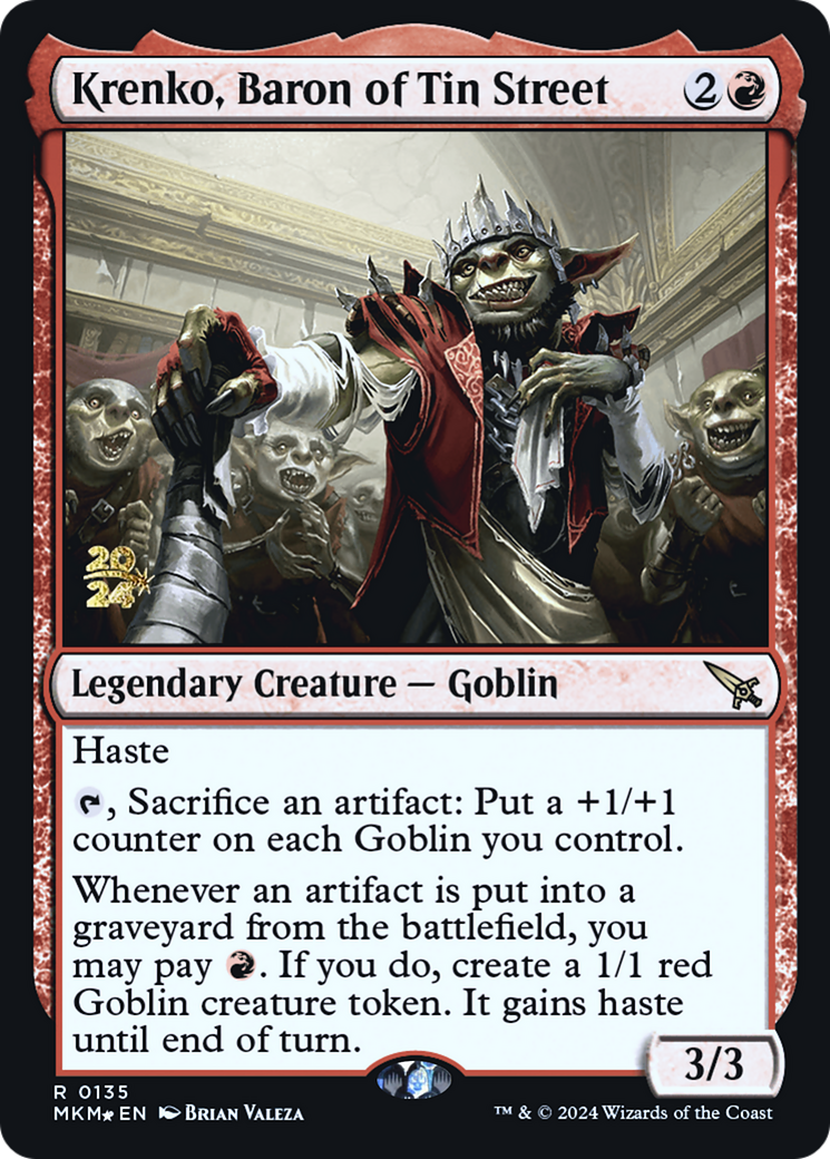 Krenko, Baron of Tin Street [Murders at Karlov Manor Prerelease Promos] | Silver Goblin