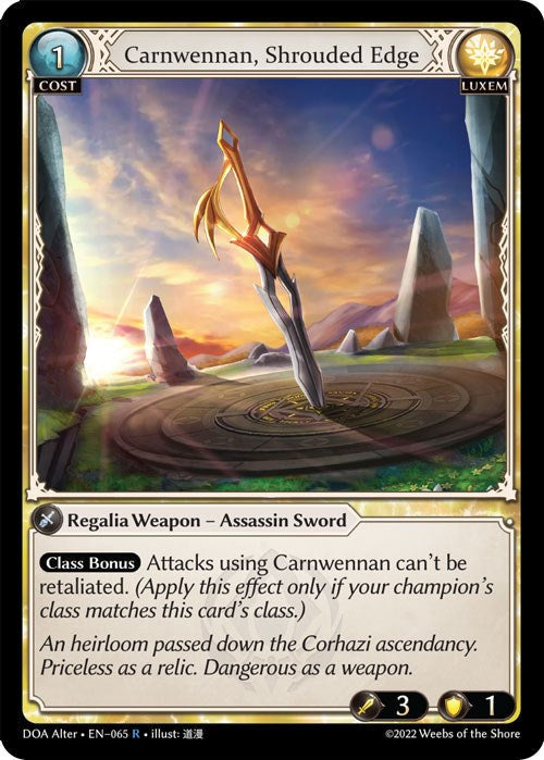 Carnwennan, Shrouded Edge (065) [Dawn of Ashes: Alter Edition] Foil