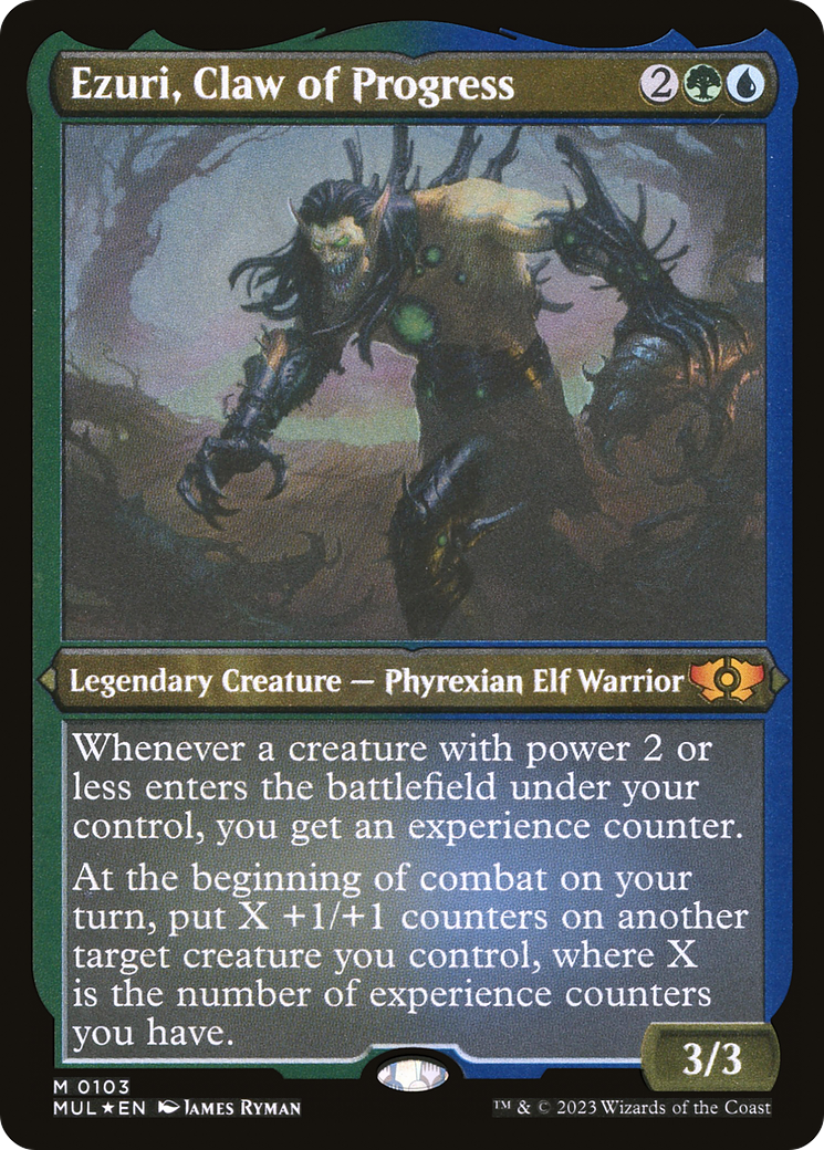 Ezuri, Claw of Progress (Foil Etched) [Multiverse Legends] | Silver Goblin