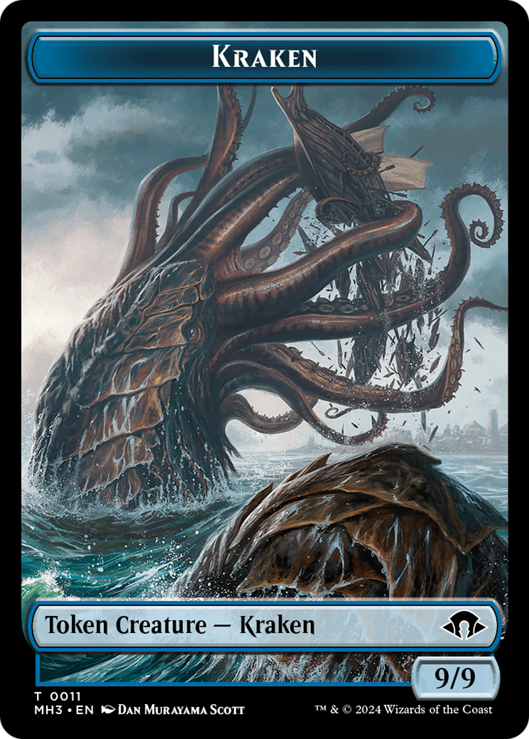 Phyrexian Germ // Kraken Double-Sided Token [Modern Horizons 3 Tokens] | Silver Goblin