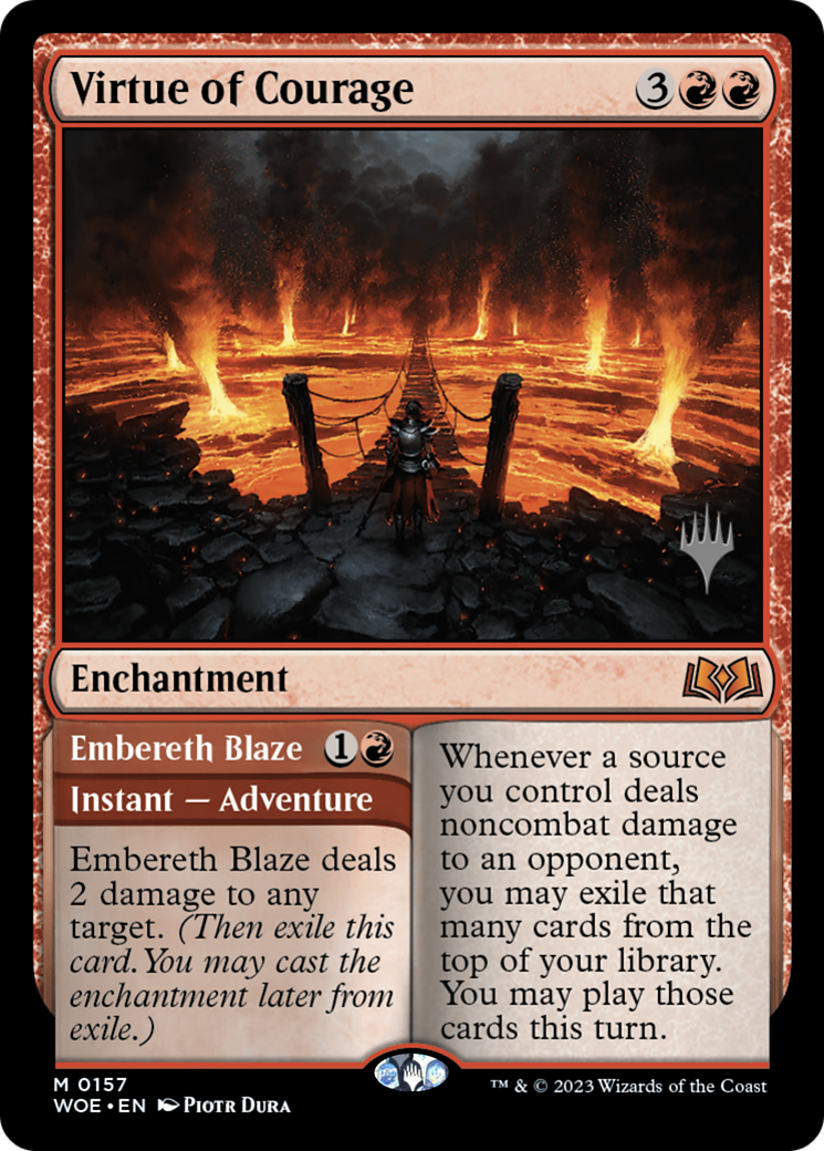 Virtue of Courage //Embereth Blaze (Promo Pack) [Wilds of Eldraine Promos]