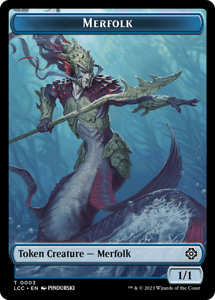 Frog Lizard // Merfolk (0003) Double-Sided Token [The Lost Caverns of Ixalan Commander Tokens] | Silver Goblin