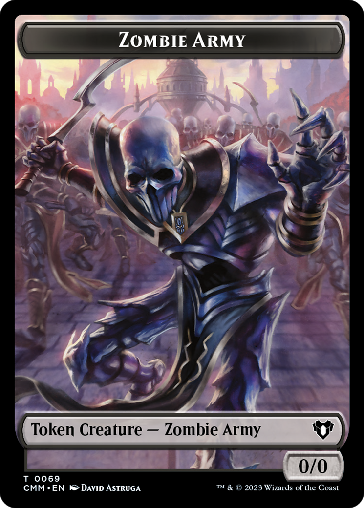 Human Warrior // Zombie Army Double-Sided Token [Commander Masters Tokens] | Silver Goblin