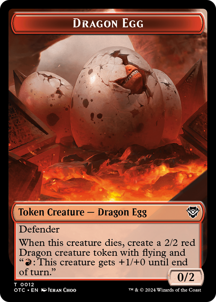 Dragon Egg // Dragon Double-Sided Token [Outlaws of Thunder Junction Commander Tokens] | Silver Goblin