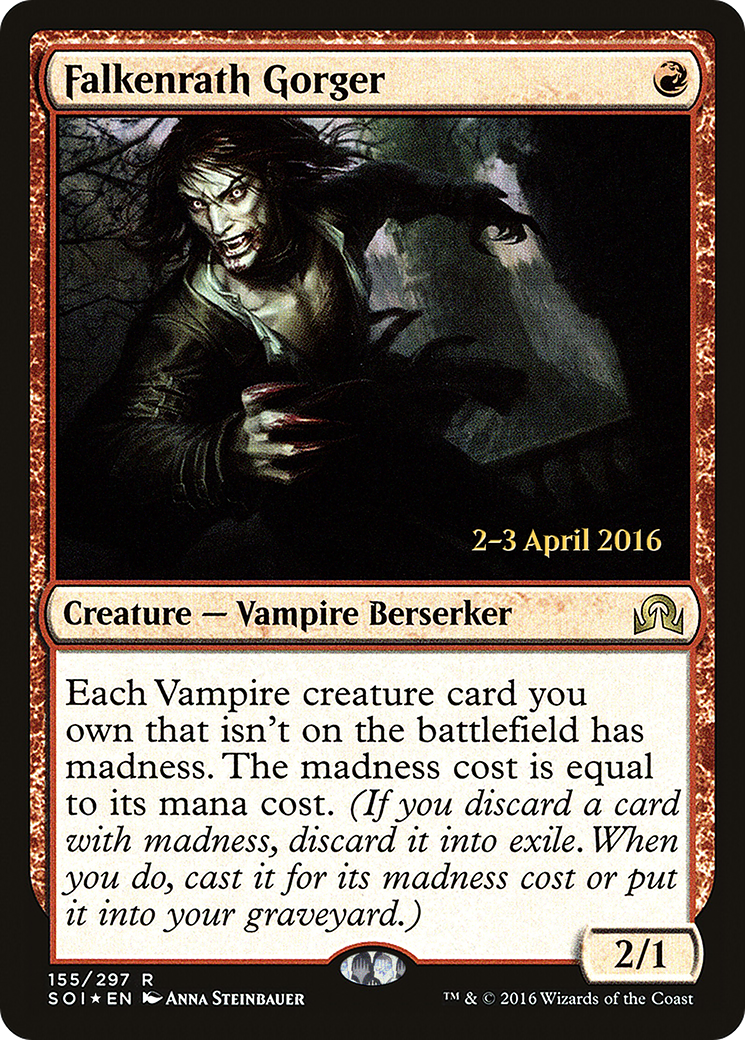 Falkenrath Gorger [Shadows over Innistrad Prerelease Promos] | Silver Goblin